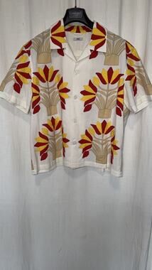 Bode Floral Camp Collar Shirt Handmade India Sz L/XL